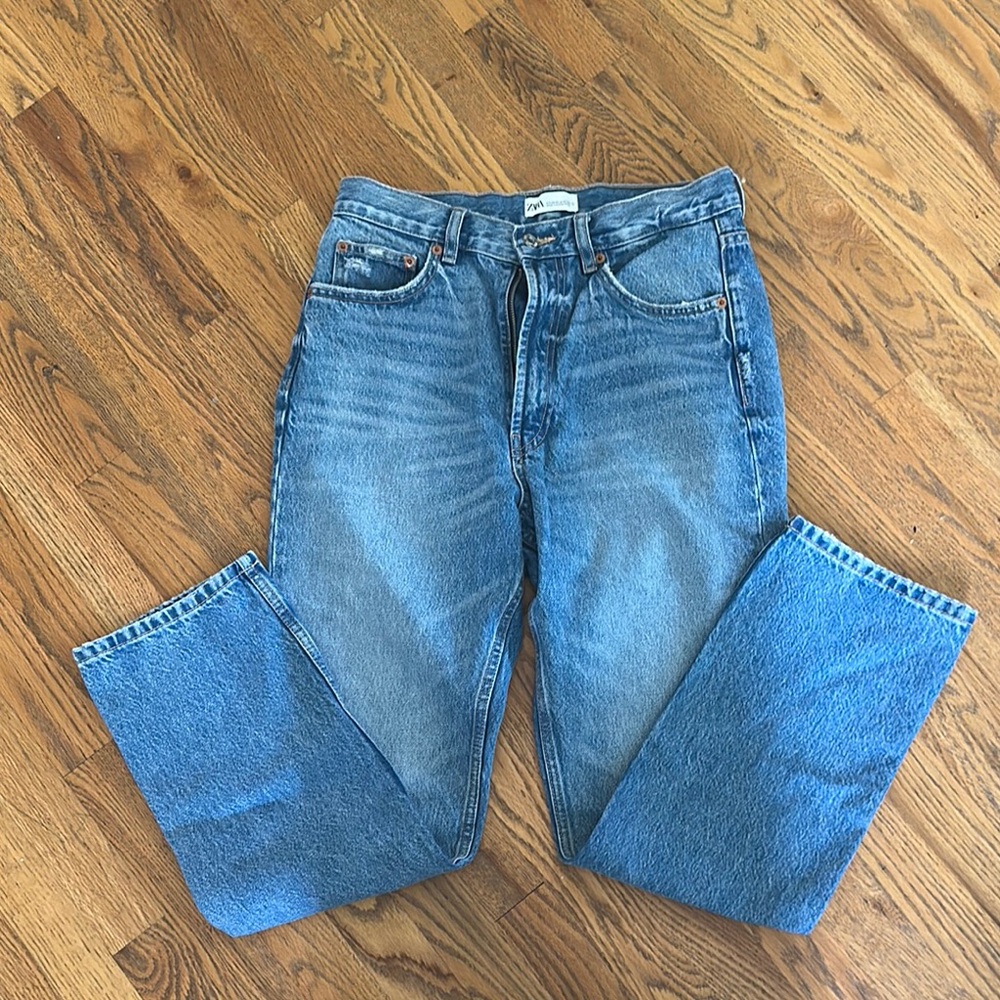 Zara high rise straight leg jeans sz 8